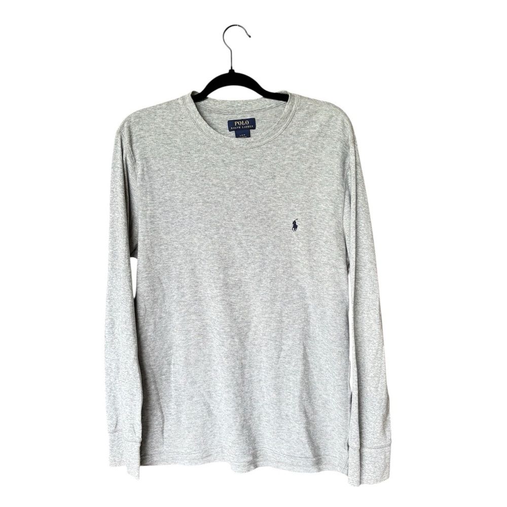 Polo Ralph Lauren  Crew Thermal Waffle Knit Shirt Gray Long‎ Sleeve Mens Large